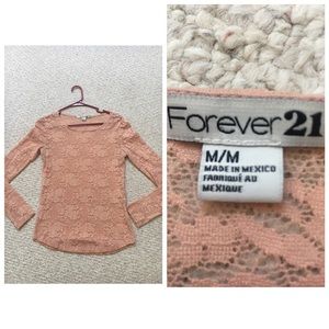 Flower lace long sleeved shirt